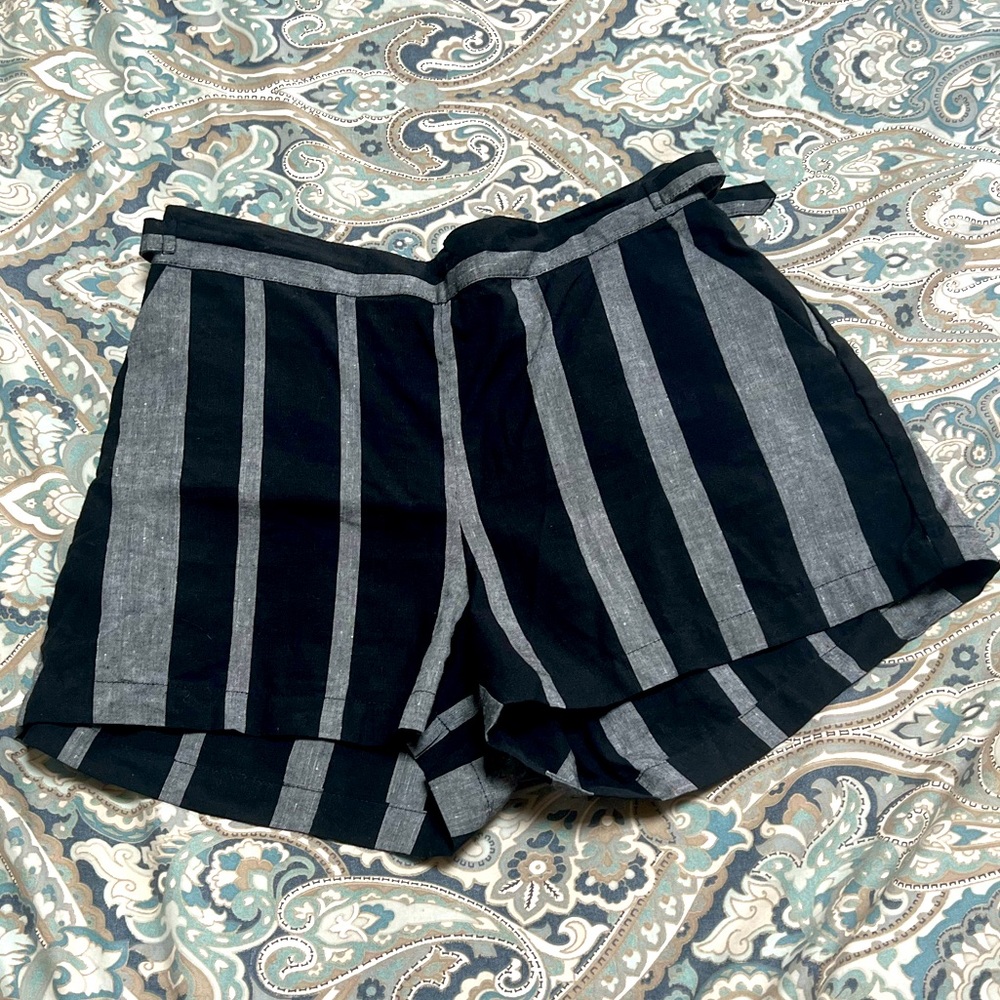 Black and gray striped shorts. Size small. Smoke free home
